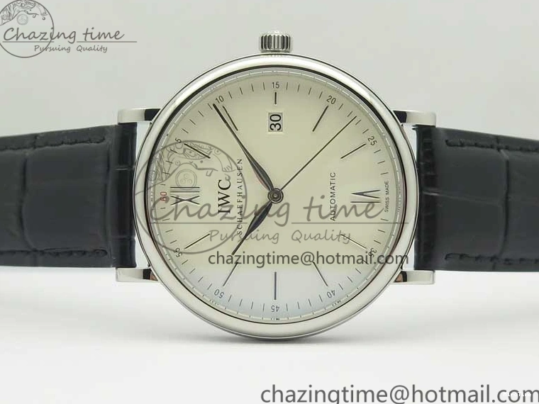 MIROTIME 0520 Portofino Automatic SS MKF 1:1 Best Edition White Dial On Black Leather Strap MIYOTA 9015 V Original 7204
